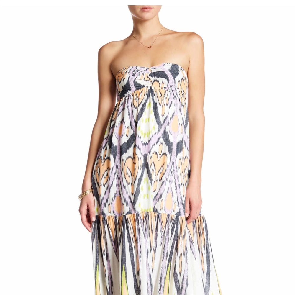 NEVER WORN! Free People Strapless Printed Dress